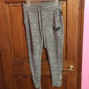 Victoria’s Secret Pink sweatpants with zip up detail on bottom